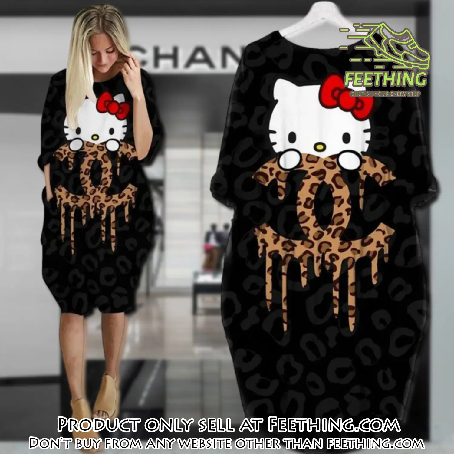 Chanel hello kitty batwing pocket dress luxury brand for women pd077 ft4837544